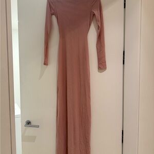 Naked Wardrobe Blush pink sheer dress